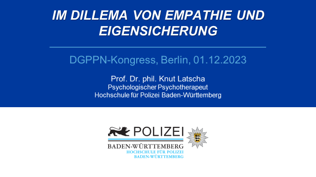 Titel der Präsentation von Prof. Dr. Latscha beim DGPPN-Kongress